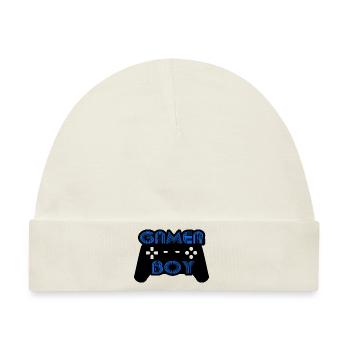 Gamer-Junge - Baby Premium Organic Mütze - Naturweiß - Vorne