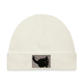 Schwarze Katze - Baby Premium Organic Mütze - Naturweiß - Vorne