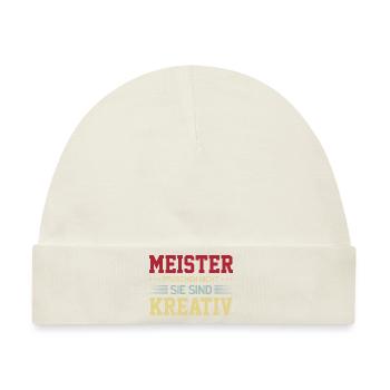Meister Prüfung Meister Prüfung Geschenk - Baby Premium Organic Mütze - Naturweiß - Vorne