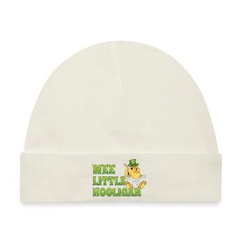 Wee Little Hooligan T-Rex Dinosaurier St Patrick Tag - Baby Premium Organic Mütze - Naturweiß - Vorne