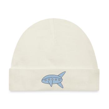 Blaues Luftschiff - Baby Premium Organic Mütze - Naturweiß - Vorne