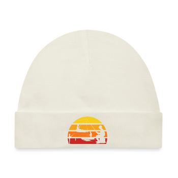 Vintage Sonnenuntergang Fischerboot Angler - Baby Premium Organic Mütze - Naturweiß - Vorne