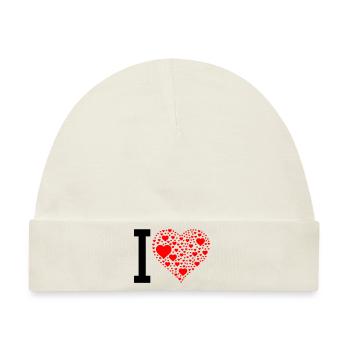i love design 2 - Baby Premium Organic Mütze - Naturweiß - Vorne