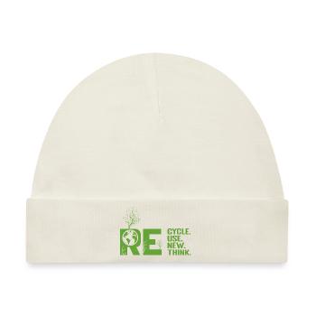 ReCycle ReUse ReNew ReThink - Baby Premium Organic Mütze - Naturweiß - Vorne