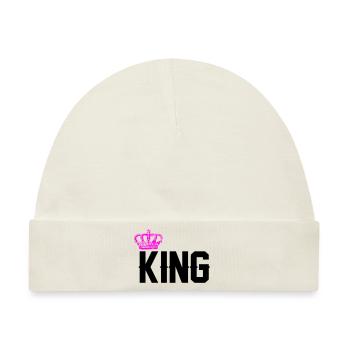 king - Baby Premium Organic Mütze - Naturweiß - Vorne