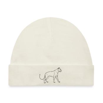 Panther in feiner Linienkunst - Baby Premium Organic Mütze - Naturweiß - Vorne