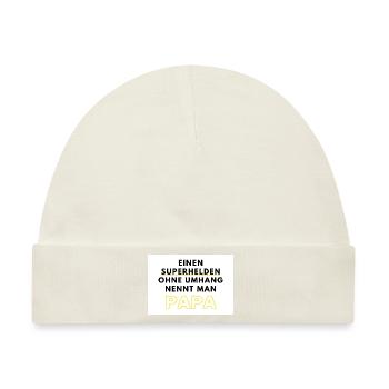 Einen Superhelden ohne Umhang nennt man Papa - Baby Premium Organic Mütze - Naturweiß - Vorne