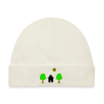 landschaft hütte - Baby Premium Organic Mütze - Naturweiß - Vorne