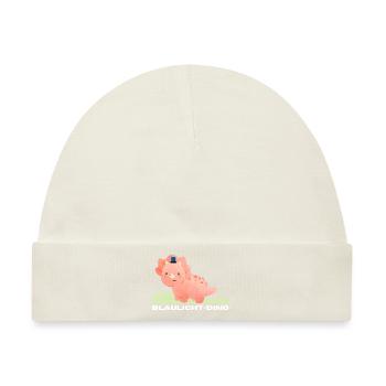 Blaulicht-Dino im Gras | Geschenk, Triceratops - Baby Premium Organic Mütze - Naturweiß - Vorne