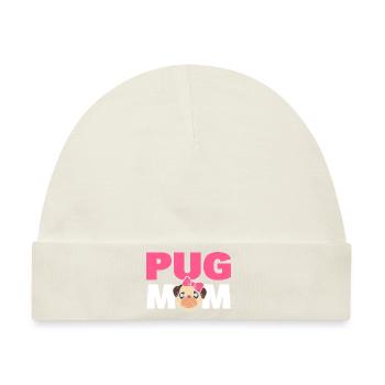 Pug Mom Mops Elternteil - Baby Premium Organic Mütze - Naturweiß - Vorne