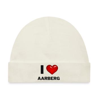I Love Aarberg - Baby Premium Organic Mütze - Naturweiß - Vorne