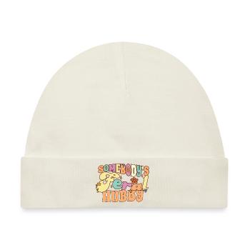 Somebody's Feral Hubby Funny Family Groovy - Baby Premium Organic Mütze - Naturweiß - Vorne