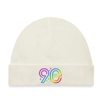 90er Jahre - bunter Regenbogen - retro - Baby Premium Organic Mütze - Naturweiß - Vorne