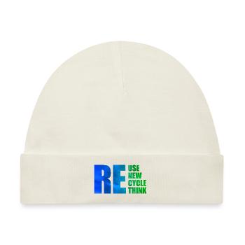 Reuse Renew Recycle Rethink - Baby Premium Organic Mütze - Naturweiß - Vorne