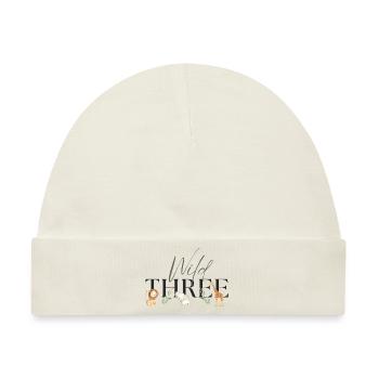 Wild One Safari third three Birthday Geburtstag3 - Baby Premium Organic Mütze - Naturweiß - Vorne