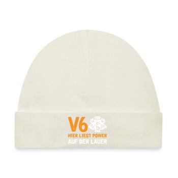 6 Zylinder Tuner Tuning V6 - Baby Premium Organic Mütze - Naturweiß - Vorne