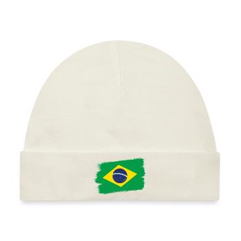 Brasilien Flagge Brasilianische Fahne Südamerika - Baby Premium Organic Mütze - Naturweiß - Vorne