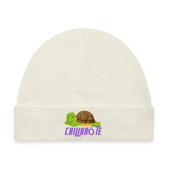 Chillkröte - das Shirt für Entspannte - Baby Premium Organic Mütze - Naturweiß - Vorne
