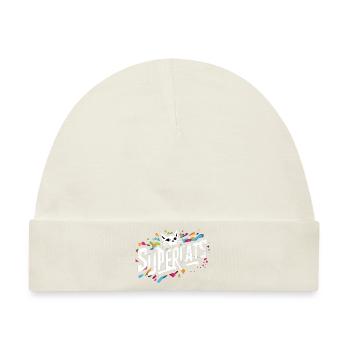 Supercats 8 Logo - Baby Premium Organic Mütze - Naturweiß - Vorne