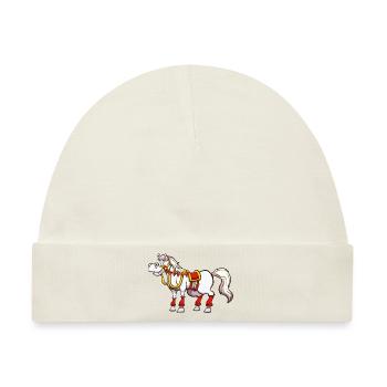 St. Nikolaus Pferd - Baby Premium Organic Mütze - Naturweiß - Vorne