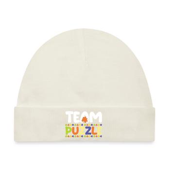 Puzzlefan Puzzler Puzzleteile Puzzle - Baby Premium Organic Mütze - Naturweiß - Vorne