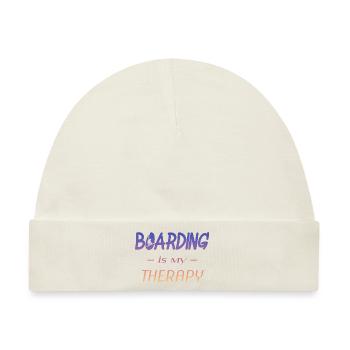 boarding is my therapy - Baby Premium Organic Mütze - Naturweiß - Vorne