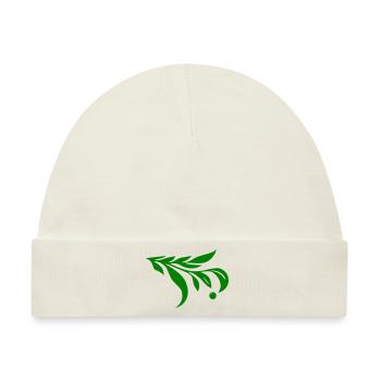 Schnörkel Ranke Zweig - Baby Premium Organic Mütze - Naturweiß - Vorne