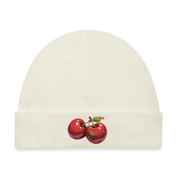 Rote Kirsche Cherries Kirschen Cherry - Baby Premium Organic Mütze - Naturweiß - Vorne