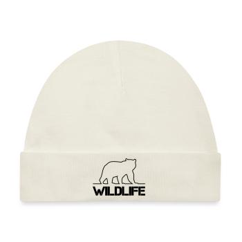 bear silhouette wildlife - Baby Premium Organic Mütze - Naturweiß - Vorne