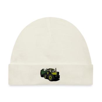 Traktor // Illustration - Baby Premium Organic Mütze - Naturweiß - Vorne