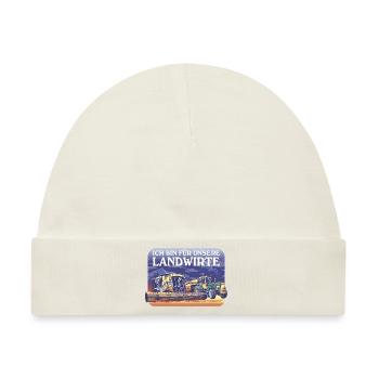ICH BIN FÜR UNSERE LANDWIRTE BAUERNPROTEST BAUERN - Baby Premium Organic Mütze - Naturweiß - Vorne