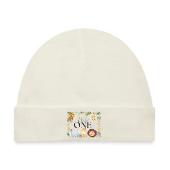 erster Geburtstag Baby Wild One Safari 1 Birthda - Baby Premium Organic Mütze - Naturweiß - Vorne