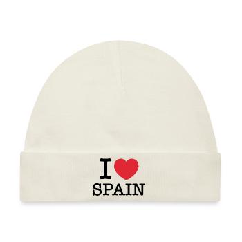 Ich liebe Spanien | Spanien | I Herz Spanien - Baby Premium Organic Mütze - Naturweiß - Vorne