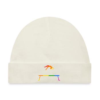 Turnen am Regenbogen Schwebebalken - Baby Premium Organic Mütze - Naturweiß - Vorne