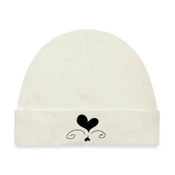 Herz Liebe Symbol form - Baby Premium Organic Mütze - Naturweiß - Vorne