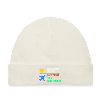 Fluglotse Kaffee ATC Luftfahrt Humor - Baby Premium Organic Mütze - Naturweiß - Vorne