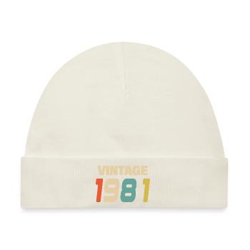 1981 Vintage Retro Classic 1981 - Baby Premium Organic Mütze - Naturweiß - Vorne