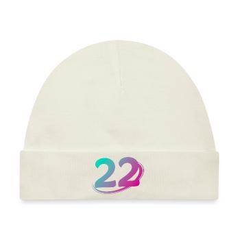Nummer 22 mehrfarbig - Baby Premium Organic Mütze - Naturweiß - Vorne