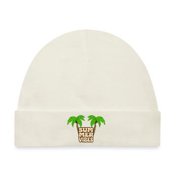 palmen summervibes - Baby Premium Organic Mütze - Naturweiß - Vorne