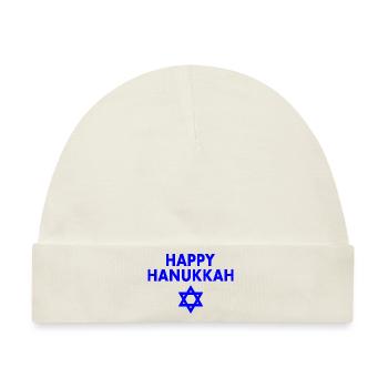 HAPPY HANUKKAH - Baby Premium Organic Mütze - Naturweiß - Vorne
