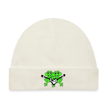Frösche Gitarre Band Süße Zwei Frosch Freunde Team - Baby Premium Organic Mütze - Naturweiß - Vorne