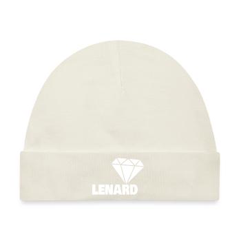 Geschenk für Lenard - Baby Premium Organic Mütze - Naturweiß - Vorne