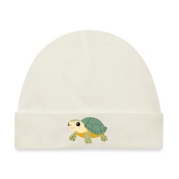 Turtle Langsam - Baby Premium Organic Mütze - Naturweiß - Vorne