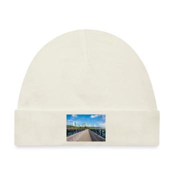 Die Skyline von Niagara City und das Panorama der Niagarafälle - Baby Premium Organic Mütze - Naturweiß - Vorne