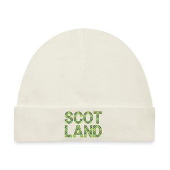 Schottland Tartan Schriftzug Dudelsack Highlands - Baby Premium Organic Mütze - Naturweiß - Vorne