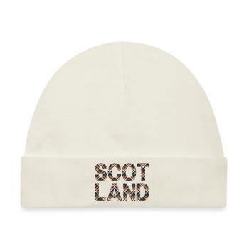 Schottland Tartan Schriftzug Dudelsack Highlands - Baby Premium Organic Mütze - Naturweiß - Vorne