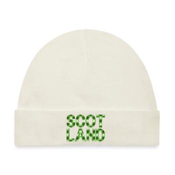 Schottland Tartan Schriftzug Dudelsack Highlands - Baby Premium Organic Mütze - Naturweiß - Vorne