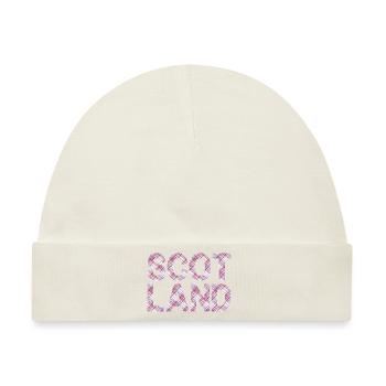Schottland Tartan Schriftzug Dudelsack Highlands - Baby Premium Organic Mütze - Naturweiß - Vorne