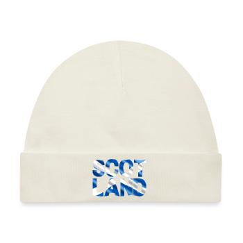 Schottland Tartan Schriftzug Dudelsack Highlands - Baby Premium Organic Mütze - Naturweiß - Vorne