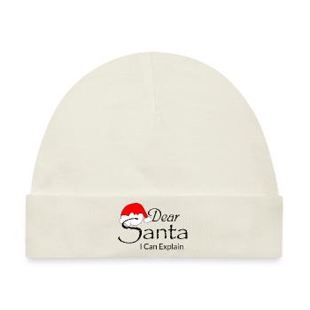 Dear Santa I Can Explain - Baby Premium Organic Mütze - Naturweiß - Vorne